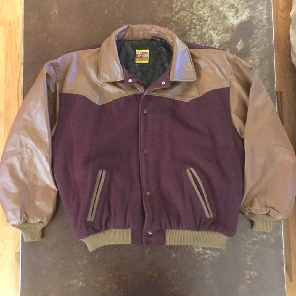 Vintage, Classic Bee Wild Wool & Leather Jacket